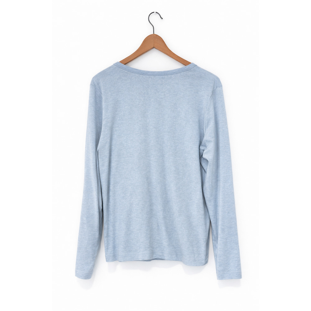 Croft & Barrow Blue Casual Top Womens Size L Staple Long Sleeve V Neck Capsule - Picture 2 of 2